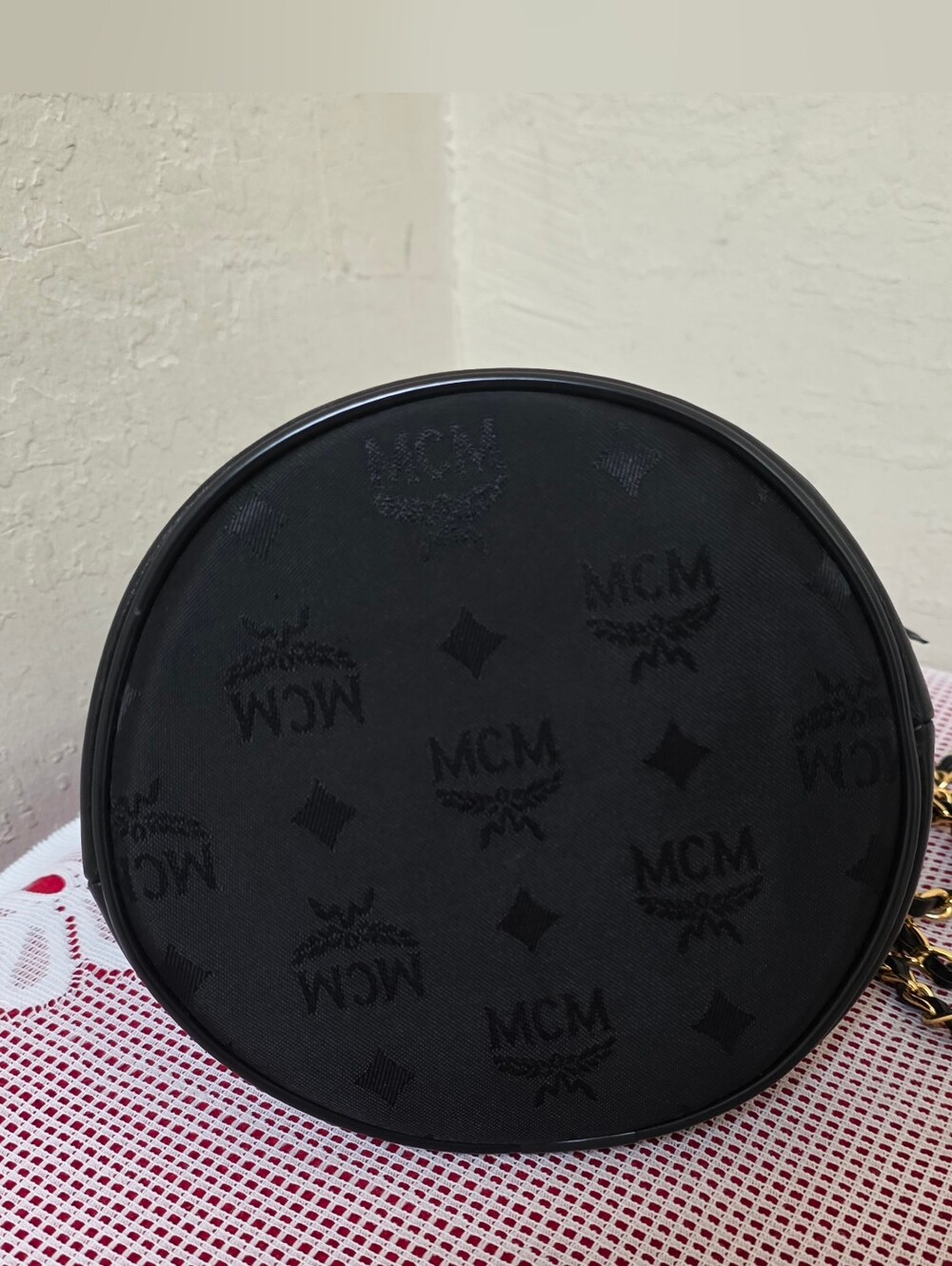 MCM Nylon Drawstring Very Long Handle Crossbody Bag Vintage AUTHENTIC - Picture 7 of 14